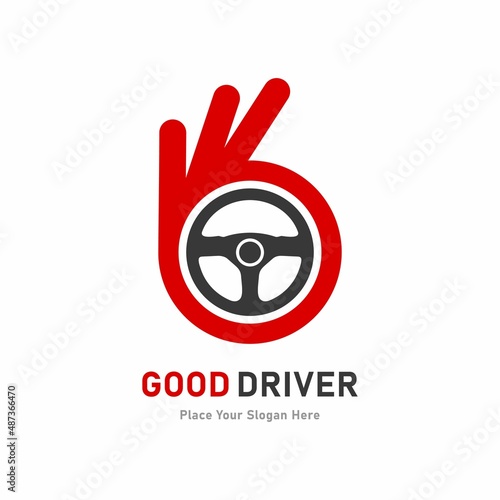 Good driver vector logo template. Suitable for business, automotive, web and hand symbol photo