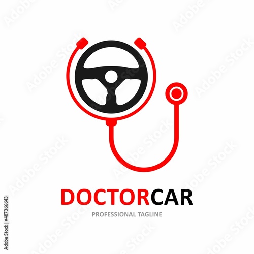 Steer stethoscope logo vector template. Suitable for business, web, art, automotive, and transportation