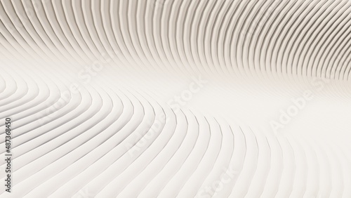 Wallpaper Mural Abstract white background smooth waves 3d render Torontodigital.ca