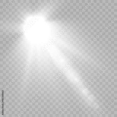 Light white star png. light sunlight png. Light flash of cold light with highlights.