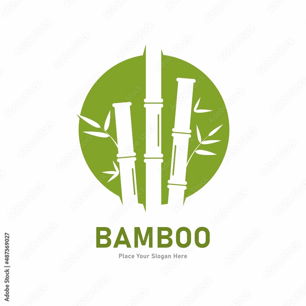 Naklejka premium Bamboo logo vector design. Suitable for business, web, nature and design