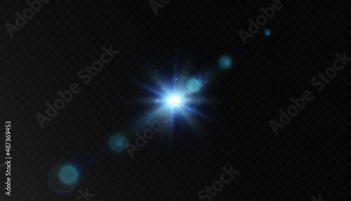 Light blue star png. light sunlight png. A slight flash of bright blue light with highlights.