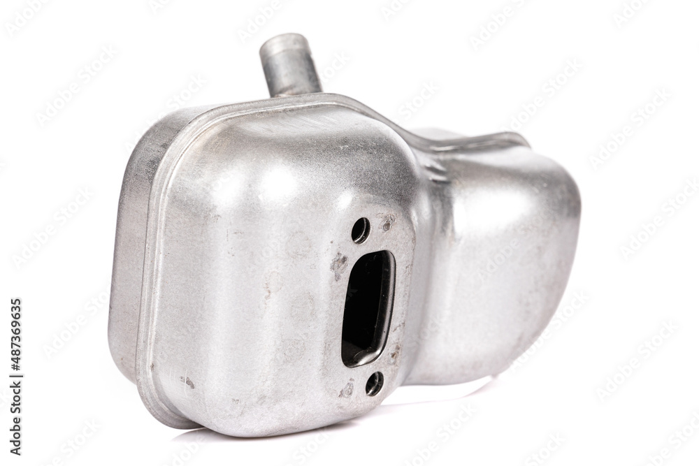 muffler housing for petrol white on white background muffler housing for petrol white on white background