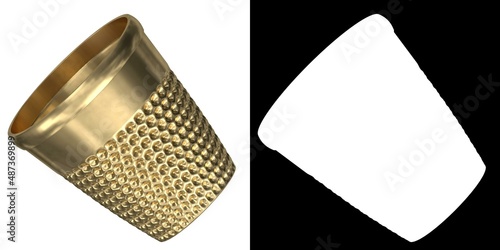 3D rendering illustration of a tailor thimble