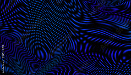 Abstract gradient wave of particles. Digital background. Futuristic vector illustration.