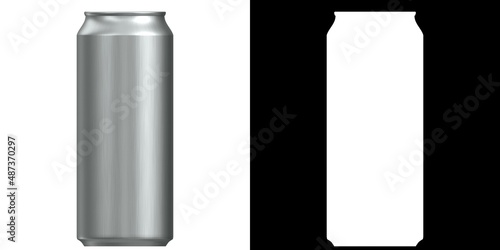 3D rendering illustration of a tall closed soda can