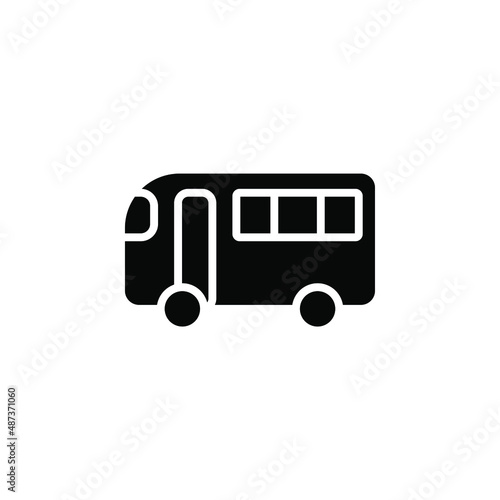 Bus, Autobus, Public, Transportation Solid Icon Vector Illustration Logo Template. Suitable For Many Purposes.