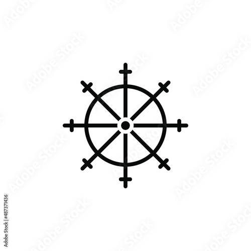 Rudder, Nautical, Ship, Boat Solid Icon Vector Illustration Logo Template. Suitable For Many Purposes.