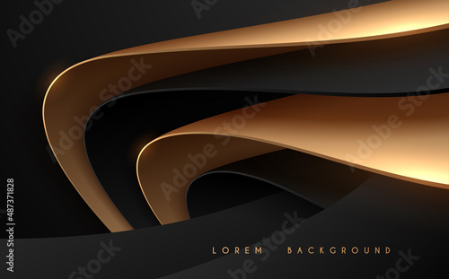 Abstract gold and black shapes background