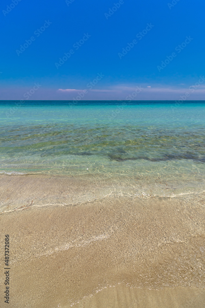Beautiful shades of calm water of the Atlantic Ocean