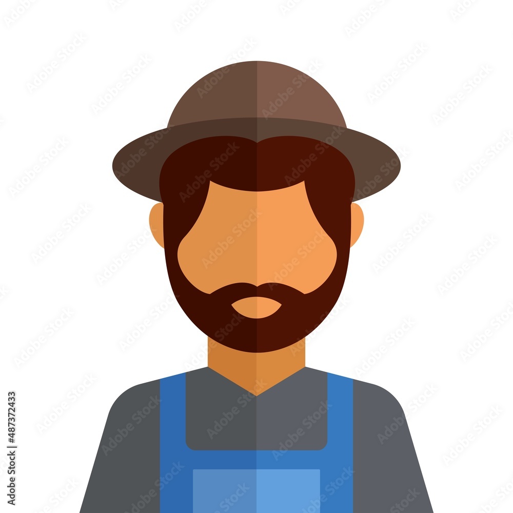 Farmer character icon illustration