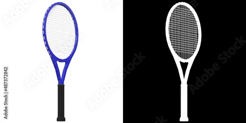 3D rendering illustration of a tennis racket