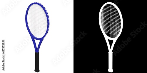 3D rendering illustration of a tennis racket