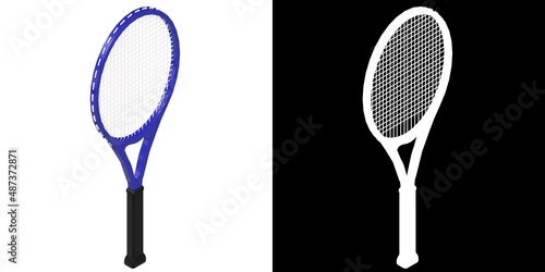 3D rendering illustration of a tennis racket