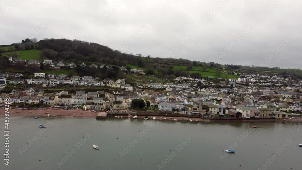 Sheldon village near Teignmouth Devon england uk aerial drone 
