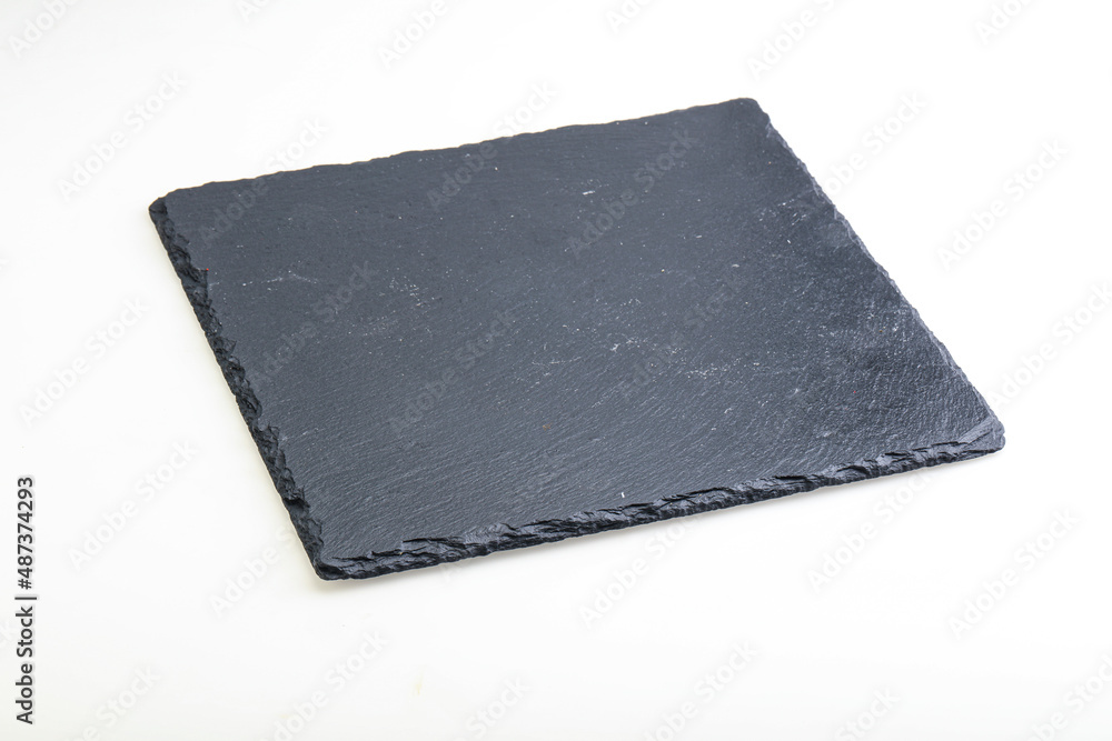 Black stone board isolated on white