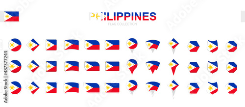 Large collection of Philippines flags of various shapes and effects.