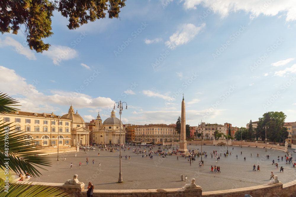 Piazza del Popolo at sunset, Italy
