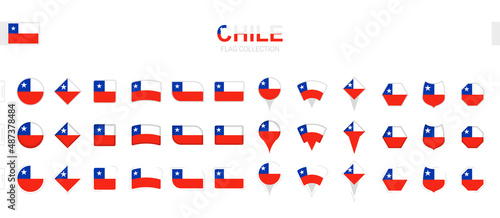 Large collection of Chile flags of various shapes and effects.