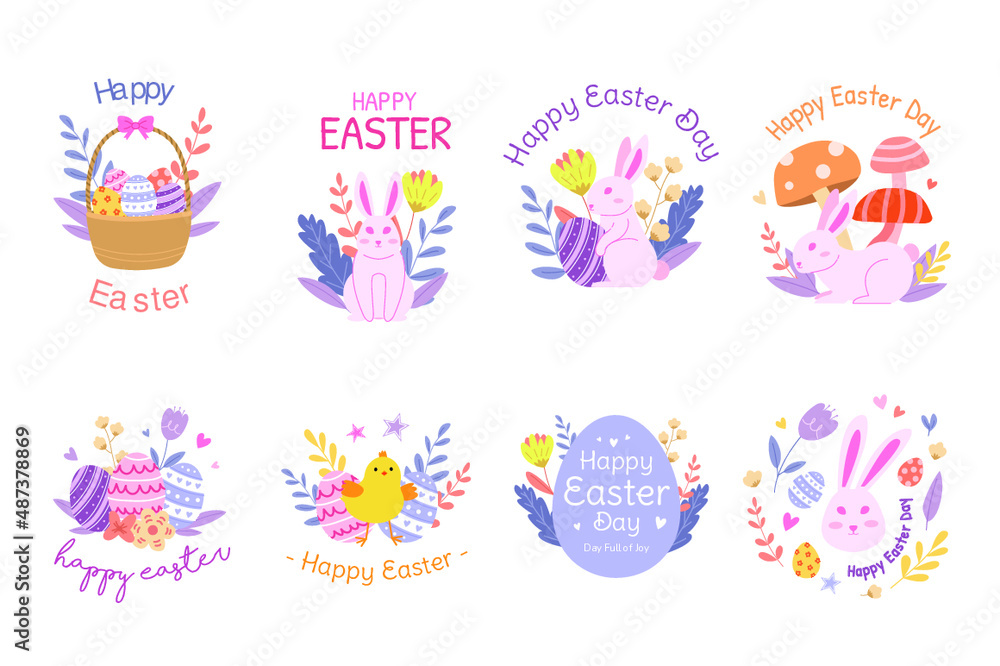 set of easter eggs composition set of easter eggs composition