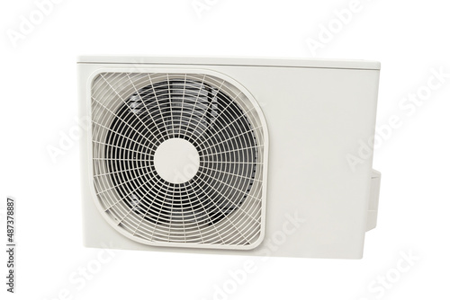 Condensing unit of air conditioning systems on white background with clipping path. photo