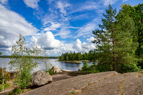 Monrepo park in Vyborg, Russia, August photo