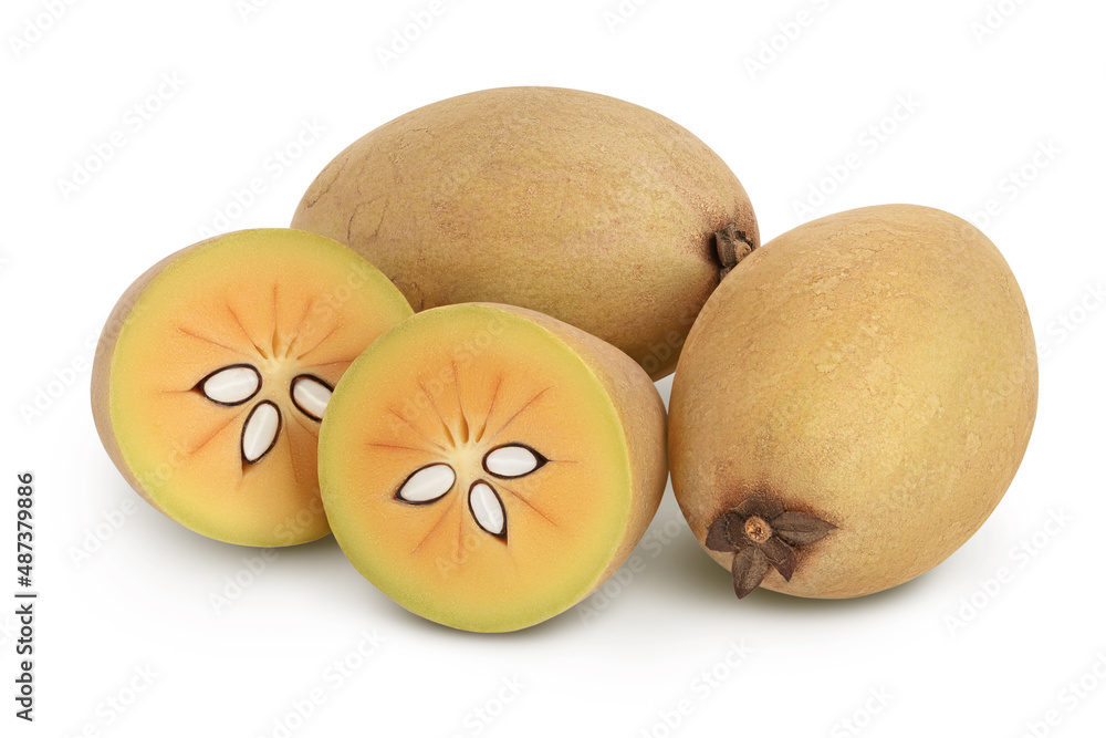 Sapodilla isolated on white background with clipping path and full depth of field Sapodilla isolated on white background with clipping path and full depth of field