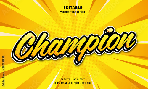 champion editable text effect template 