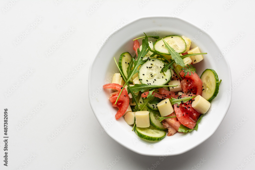 A bowl of fresh vegetable salad for lunch A bowl of fresh vegetable salad for lunch