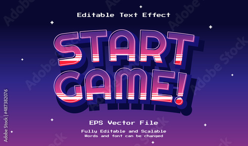 Start Game 3D editable text effect