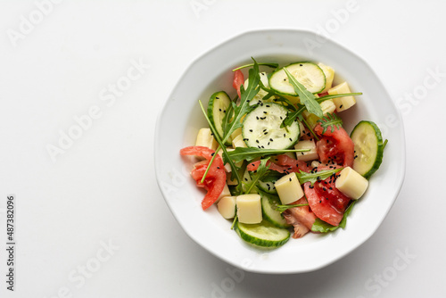 A bowl of fresh vegetable salad for lunch