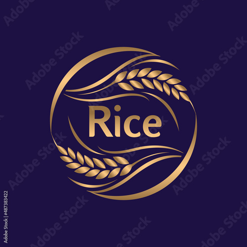 paddy rice premium organic natural product banner logo vector design