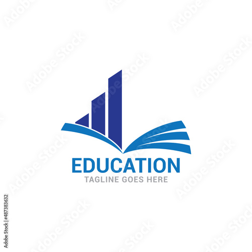 smart learning education book shop store vector logo design template