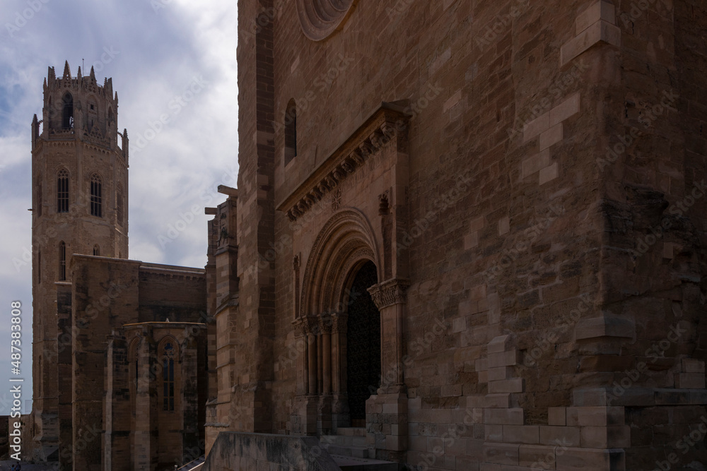 facade of the cathedral of lerida in catalonia a sunny summer day facade of the cathedral of lerida in catalonia a sunny summer day