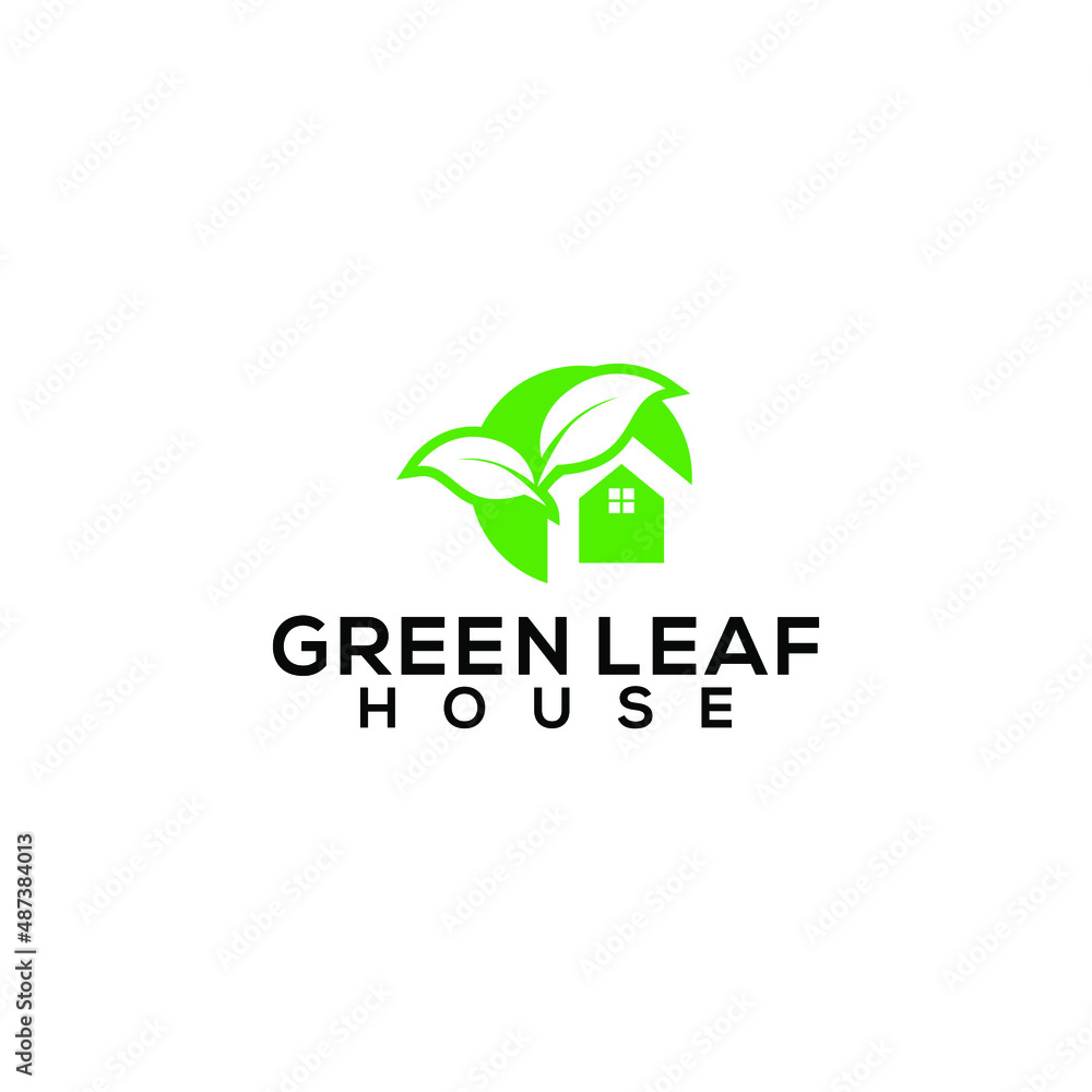 Green House Logo Design Concept Vector