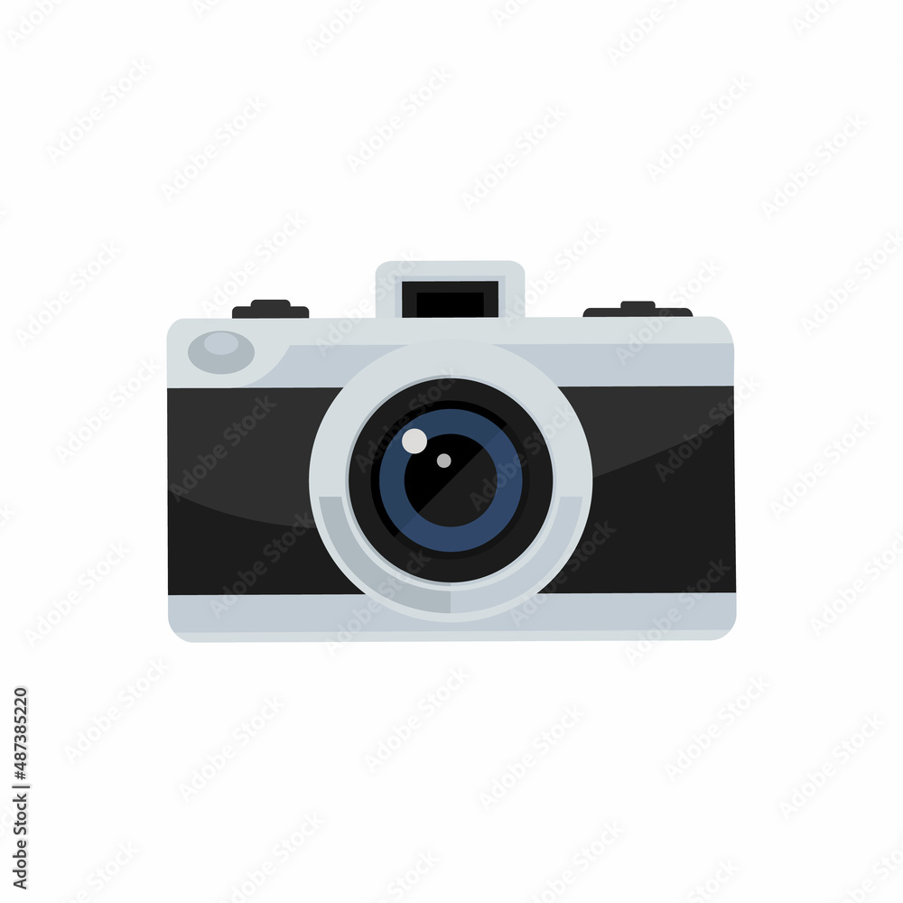 Analog camera isolated on white background. Photo camera in flat style. Vector stock Analog camera isolated on white background. Photo camera in flat style. Vector stock