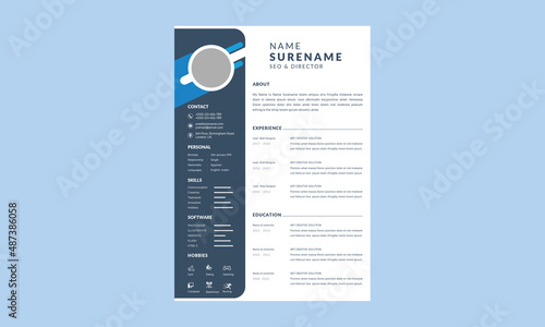 Elegant resume template layout