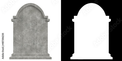 Canvas-taulu 3D rendering illustration of a tombstone