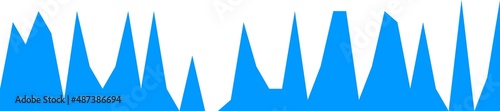 carte ou bandeau représentant d'un graphisme de couleur bleu avec plusieurs pics sur un fond blanc