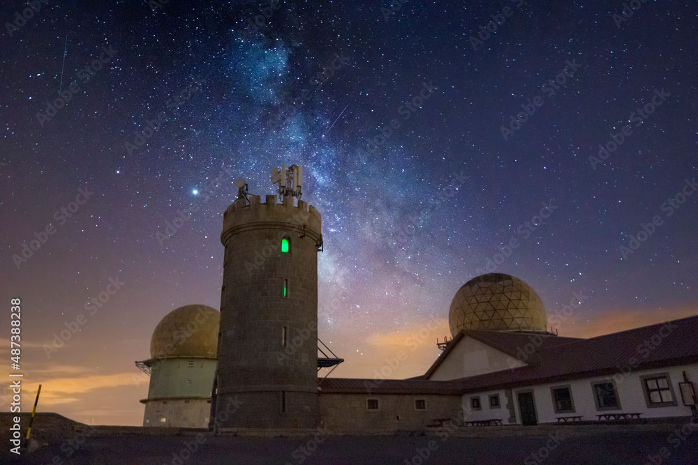 Stars of Milky Way Galaxy Astrophotography of Night Sky in Serra da Estrela Natural Park in Portugal