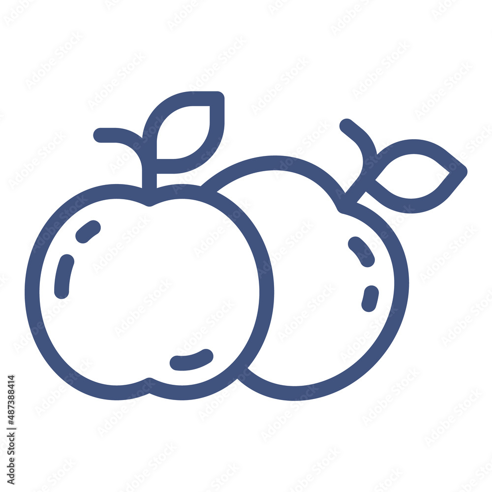 Apples Flat Icon Isolated On White Background Apples Flat Icon Isolated On White Background