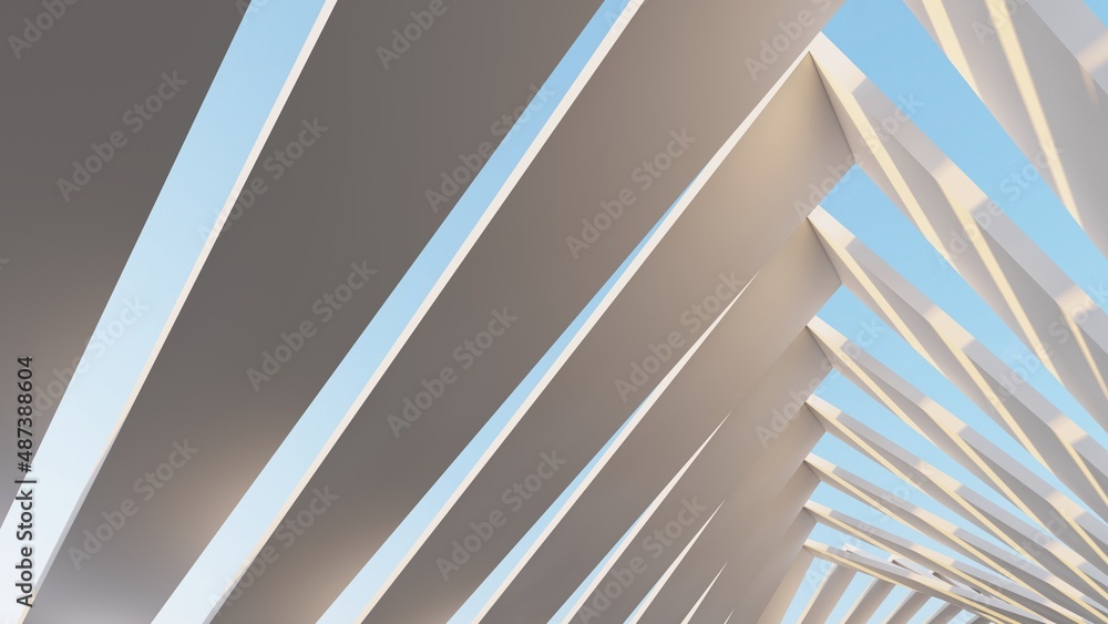 Obraz premium Abstract architecture background geometric pattern of design 3d render