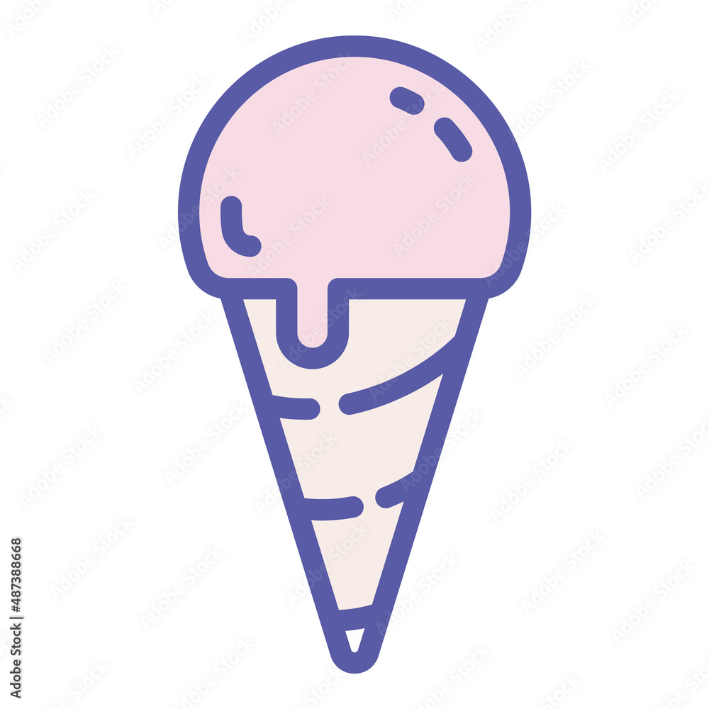 Icecream Flat Icon Isolated On White Background Icecream Flat Icon Isolated On White Background
