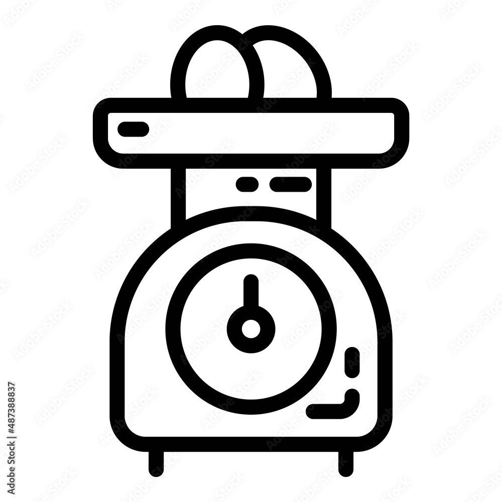 Kitchen Scale Flat Icon Isolated On White Background