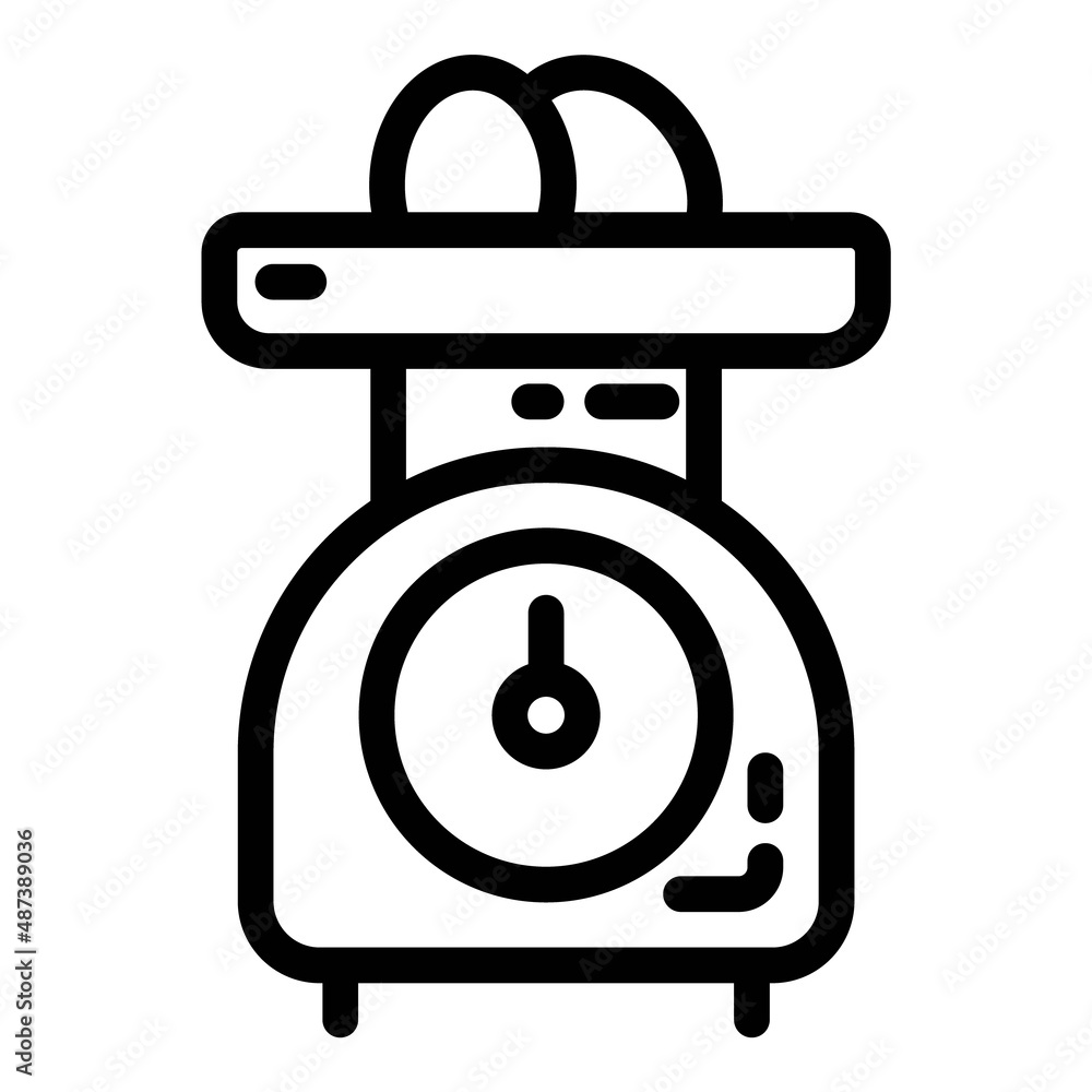Kitchen Scale Flat Icon Isolated On White Background Kitchen Scale Flat Icon Isolated On White Background
