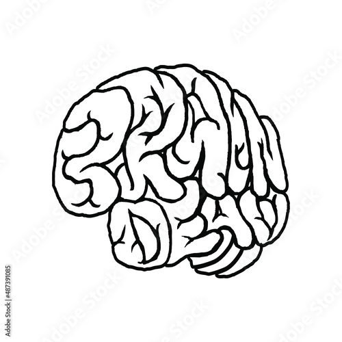 brain dead on white background Design element for logo, poster, card, banner, emblem, t shirt. Vector illustration.