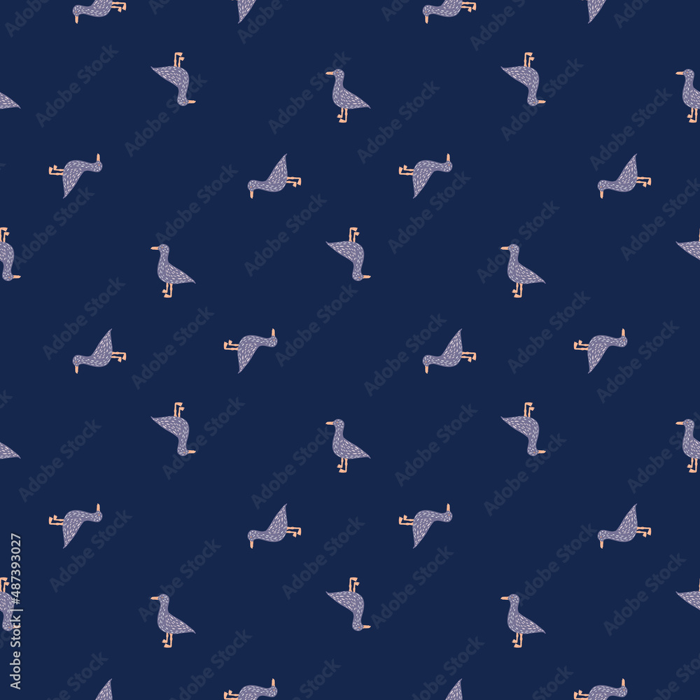 Seagulls standing seamless pattern. Background of sea birds. Seagulls standing seamless pattern. Background of sea birds.