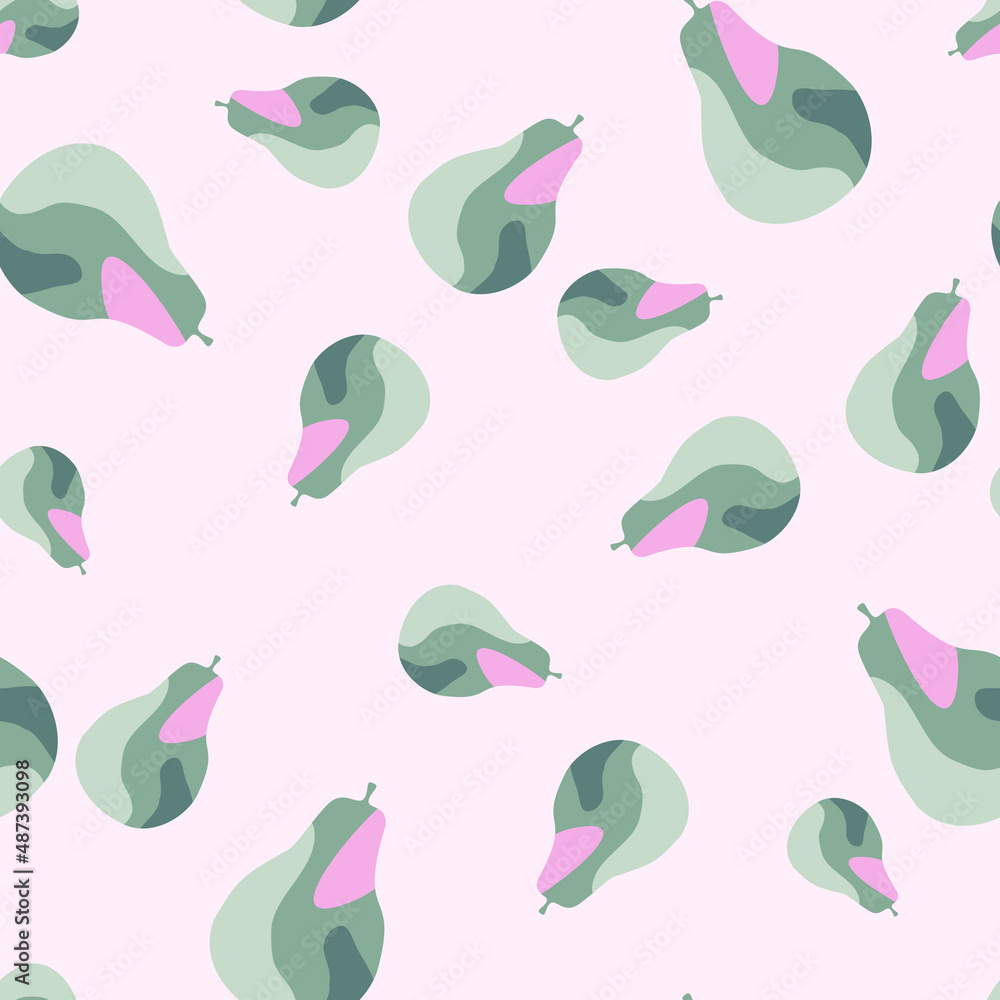 Creative pears seamless pattern. Abstract summer fruit background. Creative pears seamless pattern. Abstract summer fruit background.