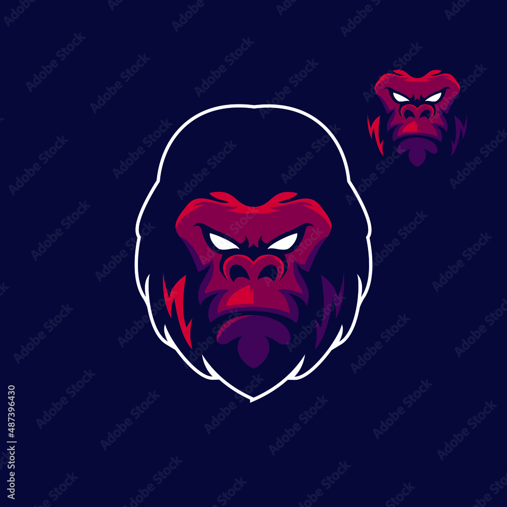 gorilla head mascot gaming logo esports