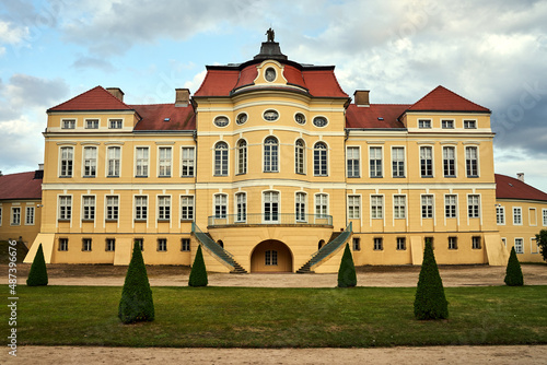 the elevation of the baroque historic palace and garden